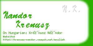 nandor krenusz business card